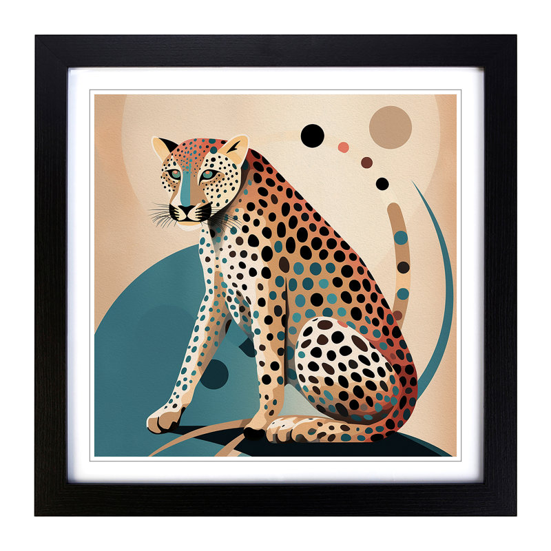 Leopard Bauhaus - Framed Print, Black