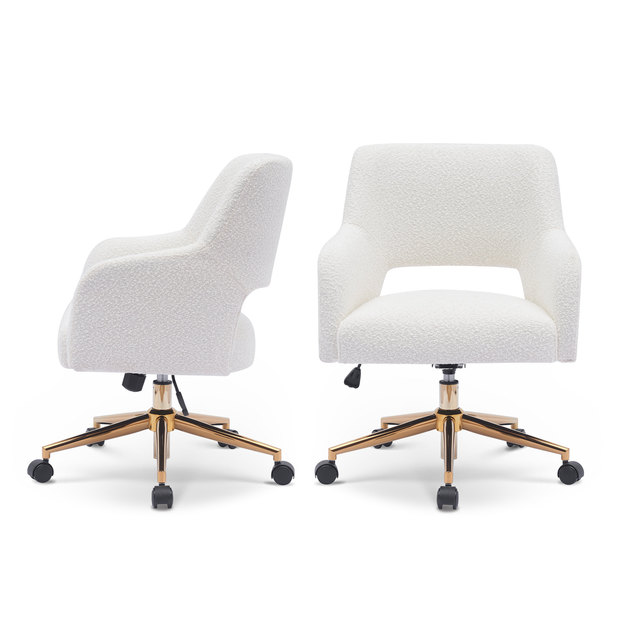 Swivel Office Chair, Cream