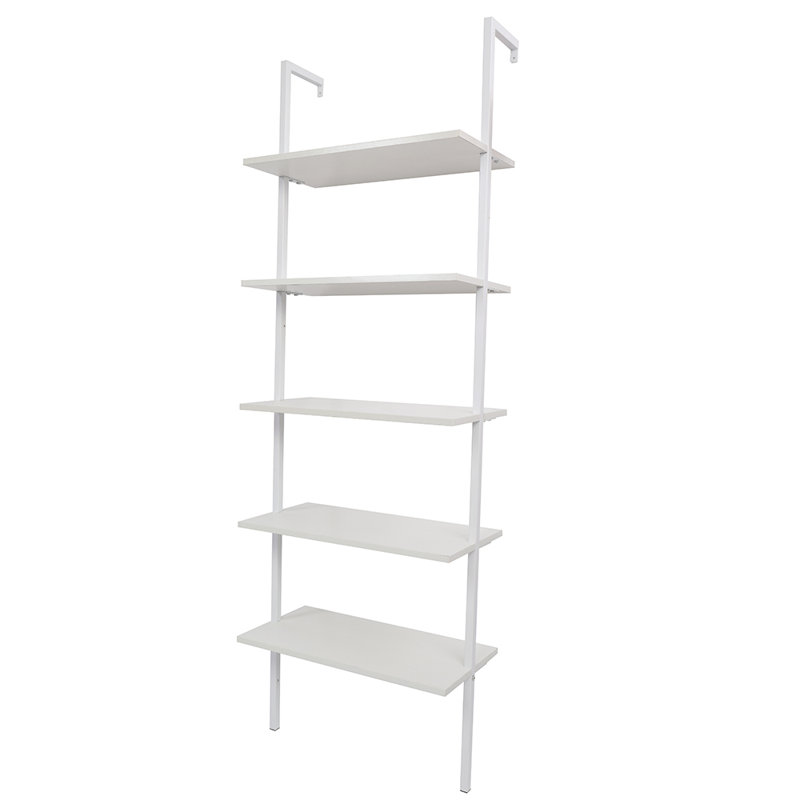 Cayton 5 Piece Industrial Pipe Shelves, White