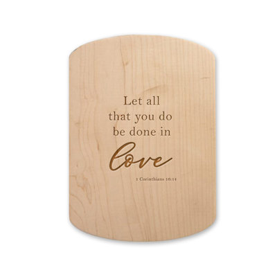 Be Done in Love 11 x 8 Maple Oval Cutting Board
