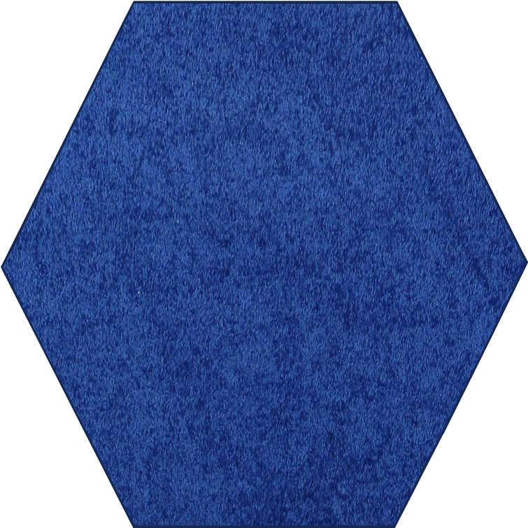 Latitude Run® Solid Color Hexagon Shape Area Rugs Neon Blue