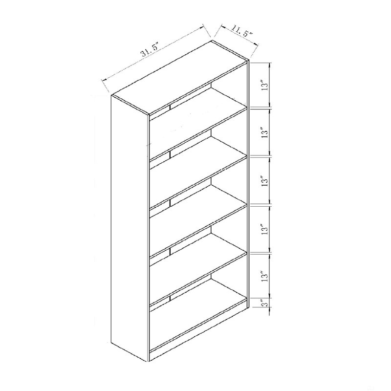 Bookcase Display, Modern Bookstand With Five Shelves