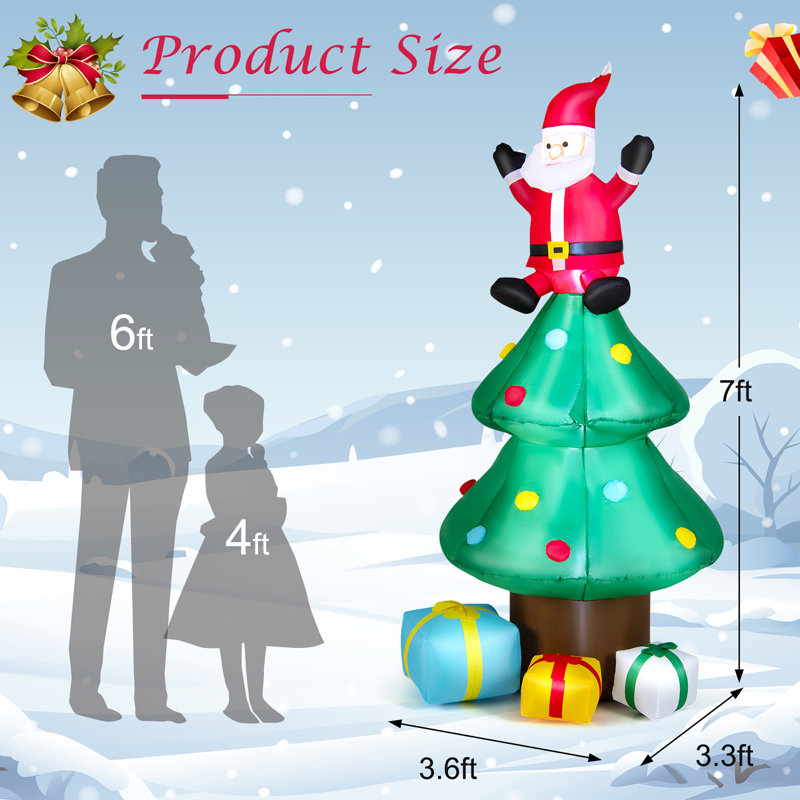 The Holiday Aisle® Christmas Tree with Santa Claus Gift Boxes Blow-up ...