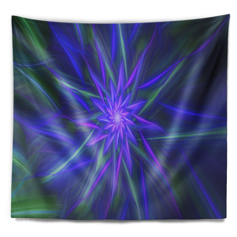 Tapisserie fleur de bleu exotique, H 78 po x l 92 po