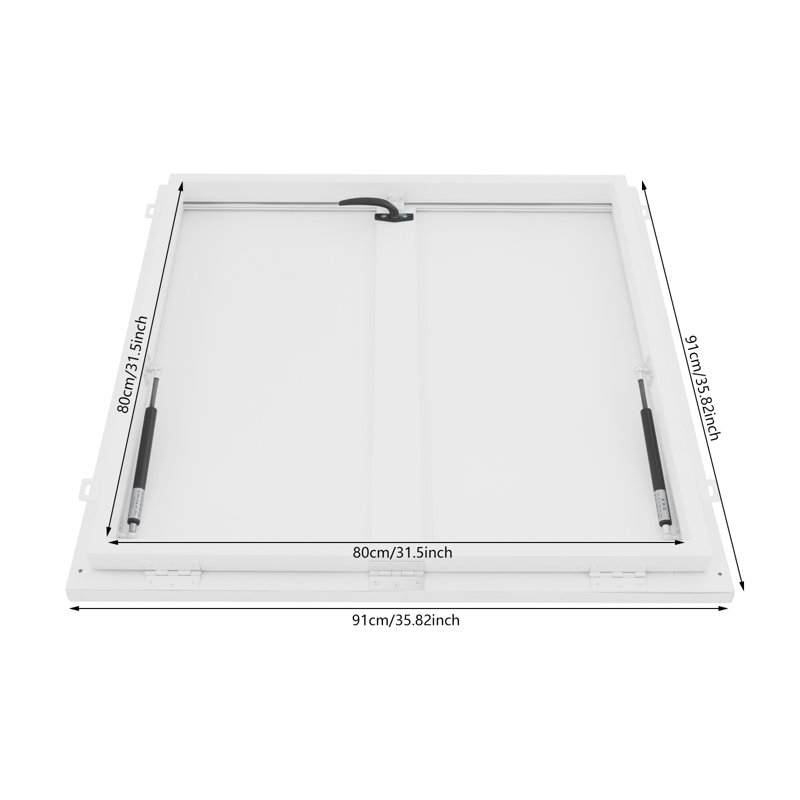 Trappe de sécurité robuste en alliage d'aluminium, Blanc, L 35,82 po x H 35,82 po