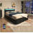 Queen Size Bed Frame With 8 Storage Drawers, LED Headboard With Charging Station, Metal Platform Bed Frame, No Box Spring Needed, Noise-Free, Stable And Solid, BLACK-924010899