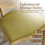 Chaises de salle à manger ovales de style campagnard, ensemble de 8, en bois d'hévéa massif, fini vieilli, revêtement en lin, vert olive-817741836-817741837