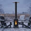 70,000 BTU Wood Pellet Patio Heater with Wheels & Glass Window, Outdoor Heater for Patio, Backyard & Commercial Use