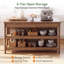 Solid Wood Farmhouse Kitchen Island with 2 Open Storage Shelves, Brown-398102393