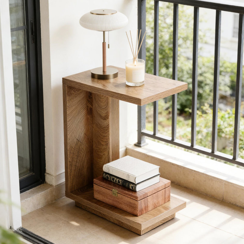 Élégante table de chevet - 2 tablettes ouvertes, aspect bois foncé, profondeur de 23,9 po, table de chevet polyvalente et exquise, imperméable, 11,66 po de largeur