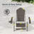 HDPE Foldable Outdoor Adirondack Chair 3-Postion Adjustable with Retractable Ottoman & All-Weather Outdoor Chair for Garden, Lawn & Porch-725912507