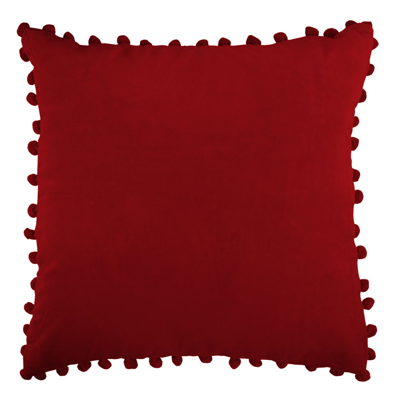 Reisman Square Cushion, Ruby Red