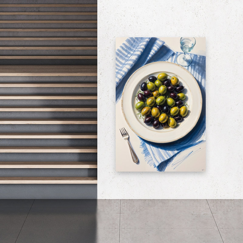 «Fresh Olives Still Life Vibrant Contemporary Summer», impression murale, 60" H x 40" W