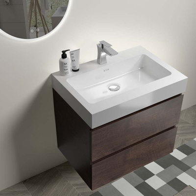 Meuble-lavabo mural simple 24 po avec lavabo