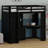 All-in-One High Loft Bed with Integrated Wardrobe, Built-in Desk, Pull-out Keyboard Tray, Charging Hub, and Dual Spotlights-1042286315
