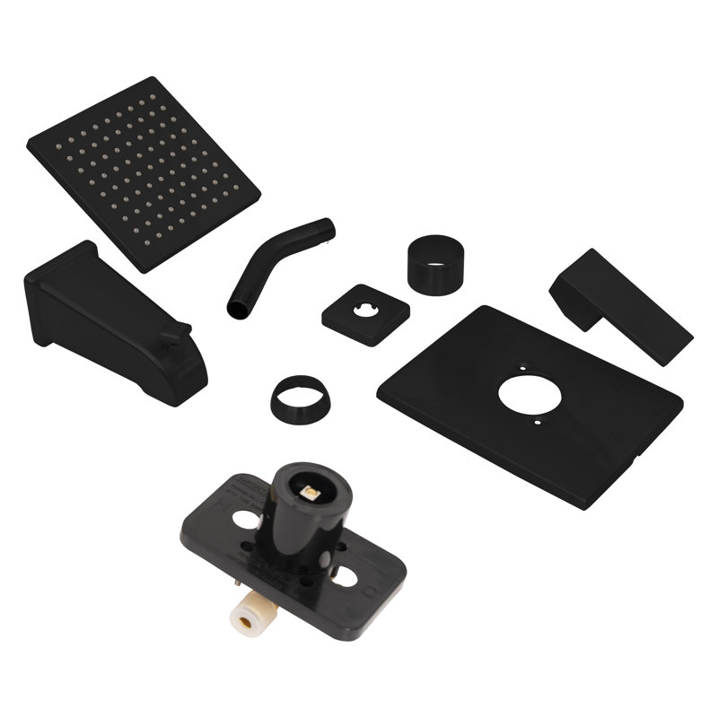 ZLINE Rubicon Modern Shower System in Brushed Nickel, Matte Black