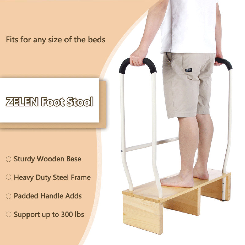 Bed Rail For Elderly Step Stool With Handle Adults Bed Steps For High Beds Stepping Stools Bed Assist Rails Safety For Seniors Bedside Wide Step Stool Medical With Handrail Bed Bars Handicap Steps