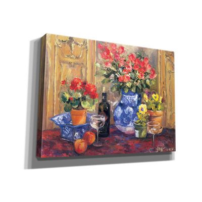 'Red Flowers' by Allayn Stevens, Canvas Wall Art