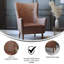 Fauteuil d'appoint à oreilles avec structure et pieds en bois Anniemae-734269744