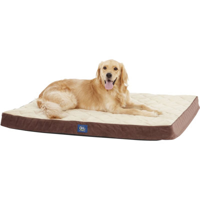 Serta Quilted Orthopedic Pillow Top Pet Bed, Mocha, Extra Large