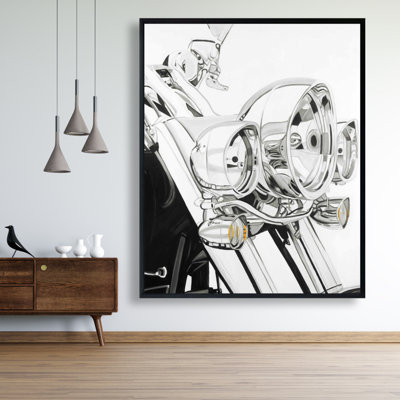Motorcycle Light Print On Canvas