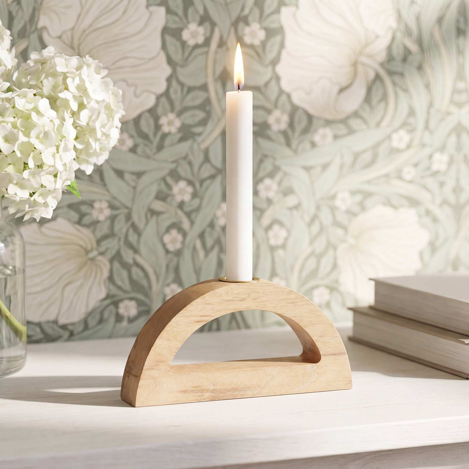 Fauve Wood Candlestick Holder