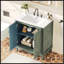 30-Inch Vintage Bathroom Vanity With Ceramic Sink, Antique Knobs, And Adjustable Shelves For Elegant Storage Solutions