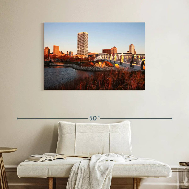 Sirci Milwaukee, coucher de soleil d'automne, H 26 po x l 39 po