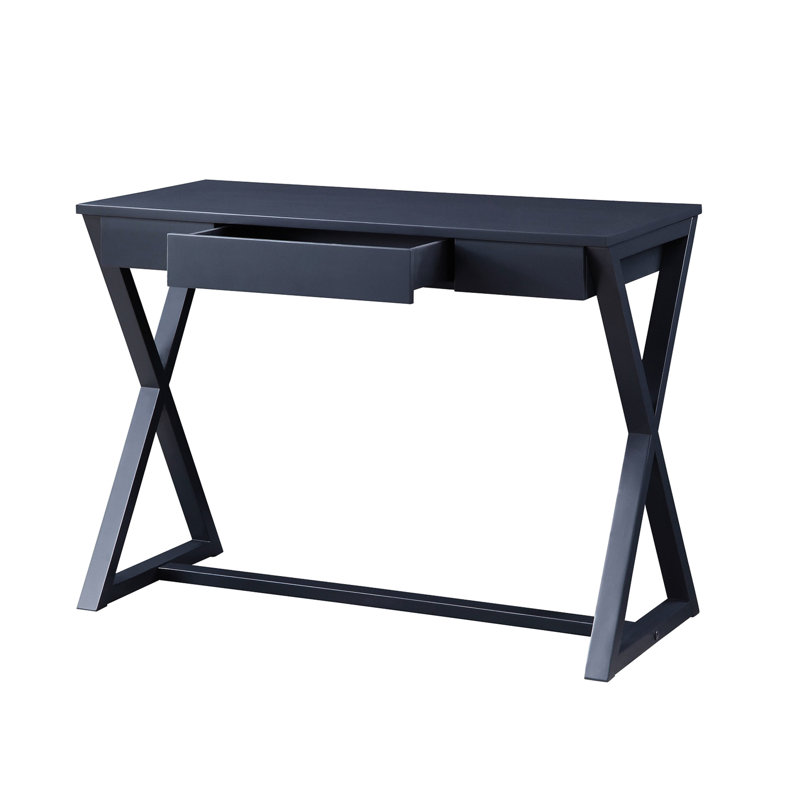 Console rectangulaire avec tiroir gris anthracite, extension aux 2/3, base, anglaise pour l'espace de bureau et la productivité