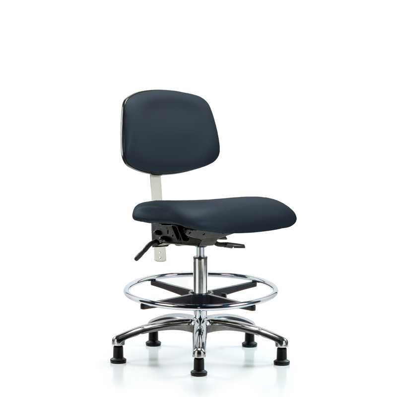 Chaise de dessinateur ergonomique Louise, Patins, Bleu impérial, Inclus