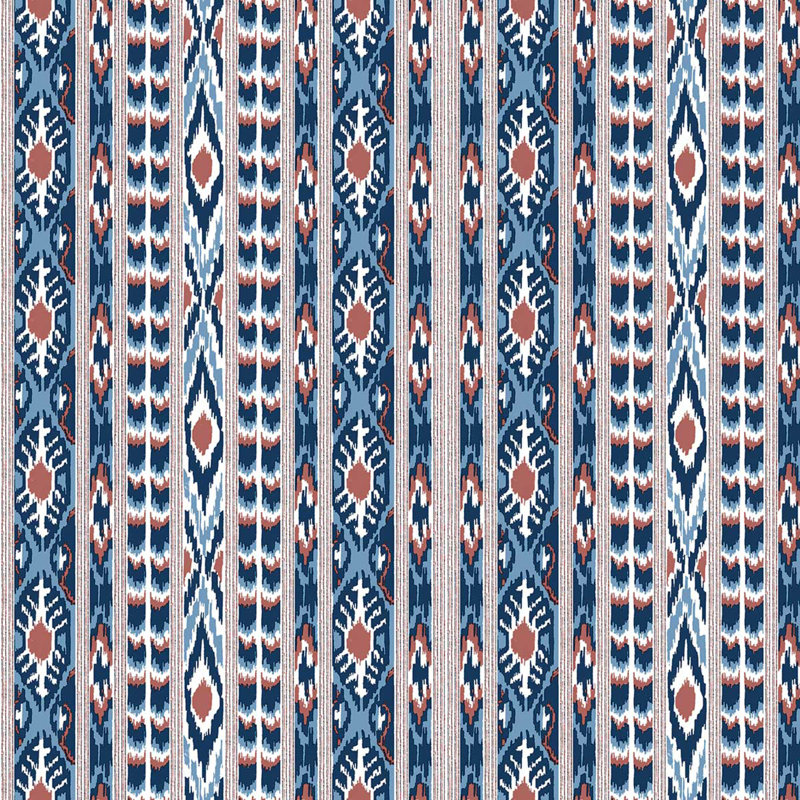 Origen Dos Apache Geometric Wallpaper Roll, Azul