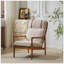 Fauteuil d'appoint Mid-Century moderne, structure en bois massif avec dossier haut, coussins rembourrés légers, conception ergonomique pour une assise confortable-130785007