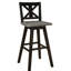 2 chaises pivotantes à hauteur de pub, bois d'hévéa massif gris et noir patiné pour la salle à manger, 2 chaises et espace à 360 degrés-1957726799-1957726800