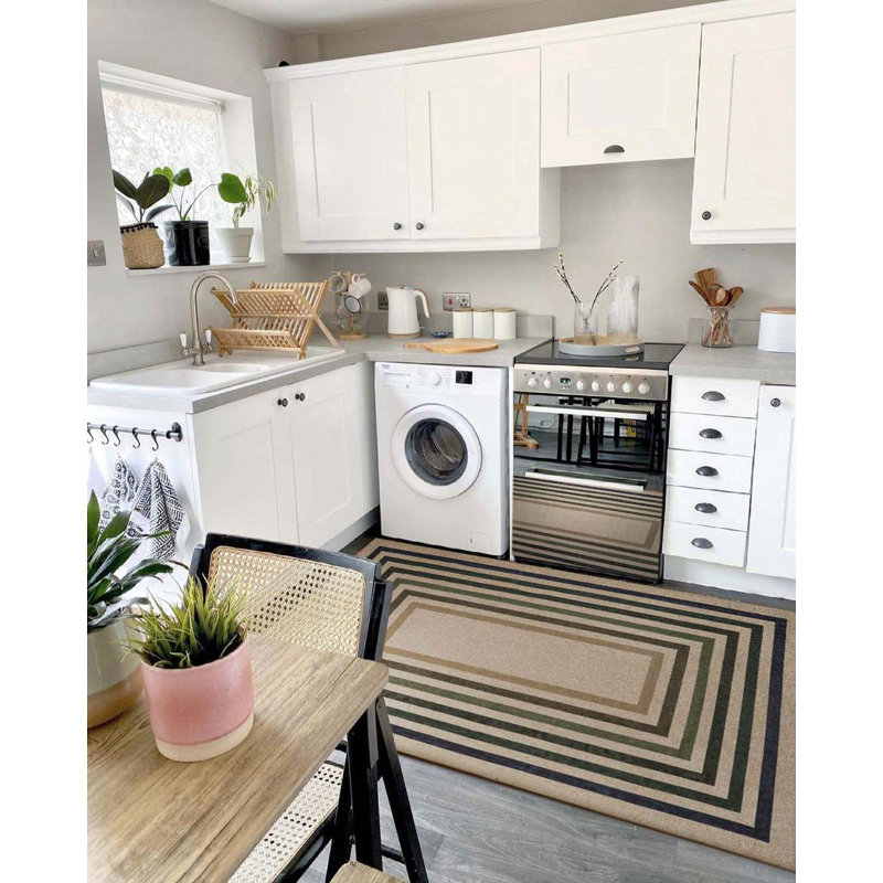 Tapis d'extérieur à motif géométrique lavable Govan, Rectangle 4pi x 6 pi