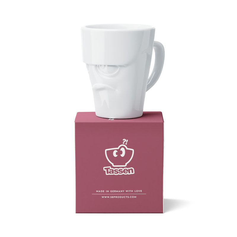Coffee Mug With Handle, Grumpy Face
