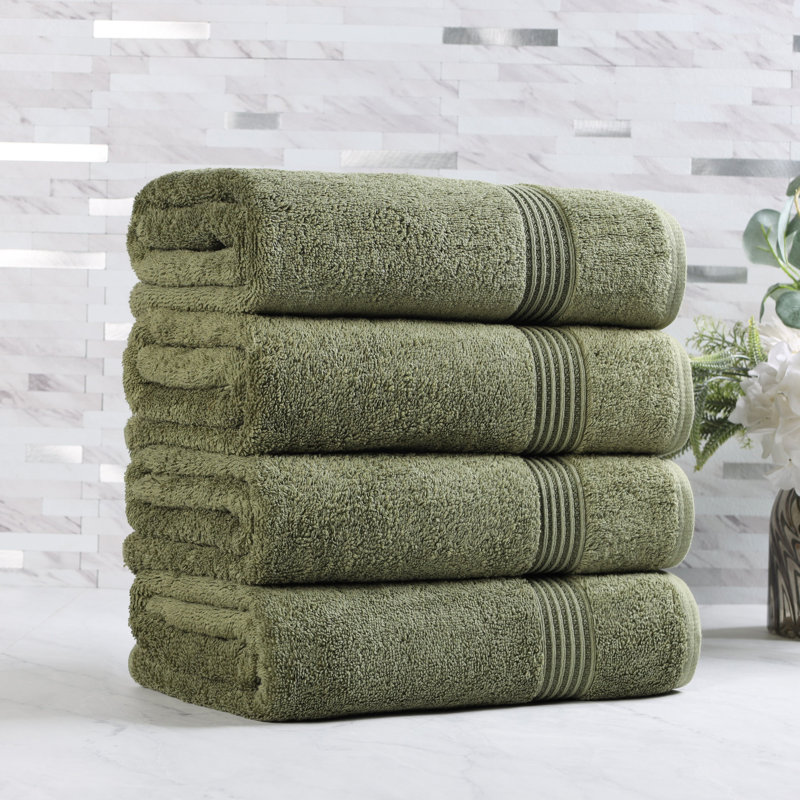 Oleg Heritage Egyptian Cotton Soft Absorbent Luxury Bath Towel, Vert forêt