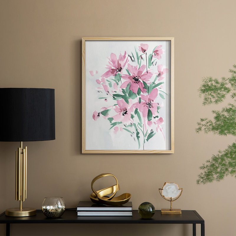 Reproduction encadrée Posy Blooms III - bois massif, H 15 po x l 12 po, Naturel