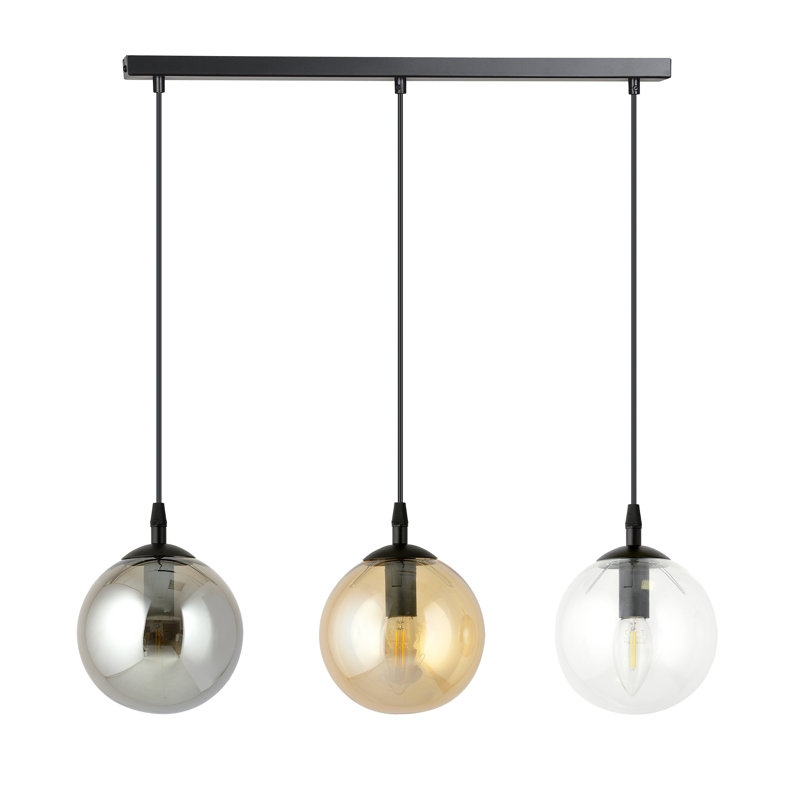 Harley 3 - Light Sphere Pendant, Graphite/Gold/Clear