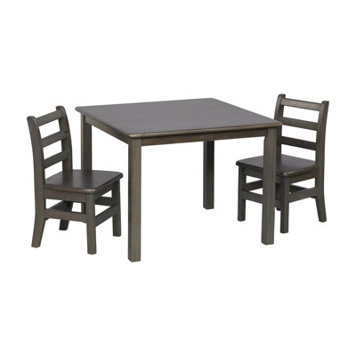 ECR4Kids 30in x 30in Square Hardwood Table and Chair Set, 12in Seat Height