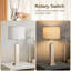 Ensemble de 2 lampes de table de 33 po de hauteur avec abat-jour en lin, lampe de table moderne Seashell pour salon, chambre à coucher