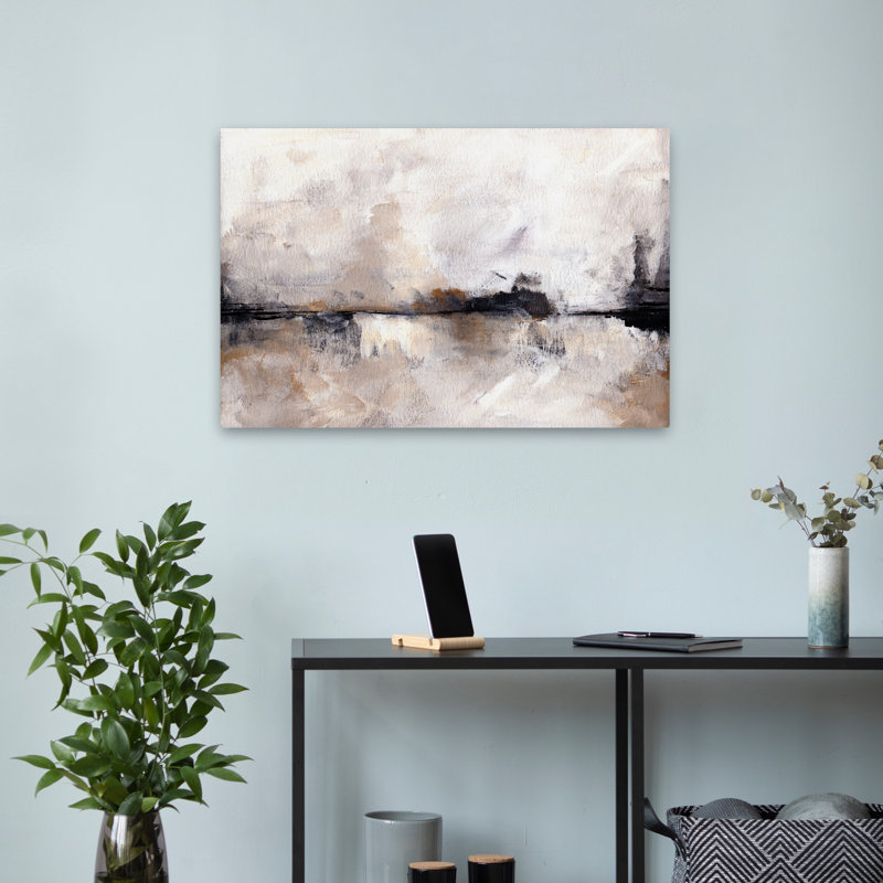 Paysage nautique abstrait, H 24 po x l 16 po