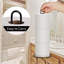 Porte-papier hygiénique noir sur pied - Support de rangement pour jusqu'à 3 rouleaux