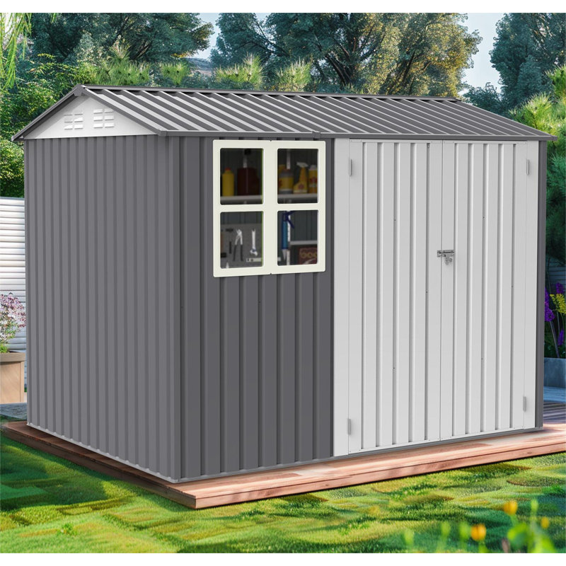 Remise de rangement 6 x 8 pi avec fenêtre, H 87 po x l 101,9 po x P 68 po
