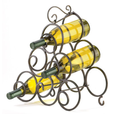Delfida 6 Bottle Tabletop Wine Bottle Rack Black