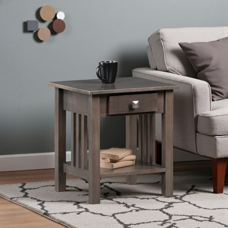 Hiles Accent Table in Oyster Gray
