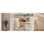 Lit mezzanine beige avec garde-robe intégrée, bureau d'étude, rangement ouvert et lumières à DEL, configuration d'espace pour les espaces compacts et les chambres doubles