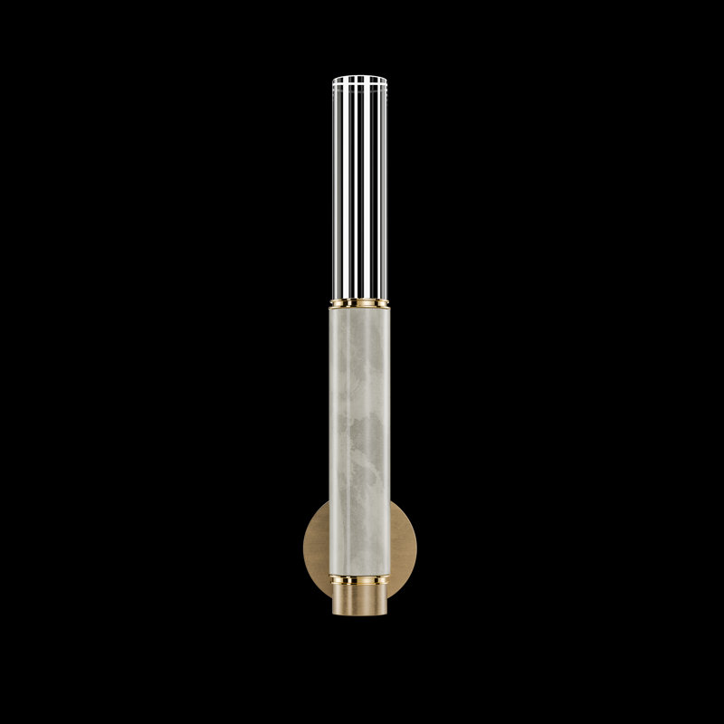 LED Wallchiere, Gold Leaf/Brass/Smoke