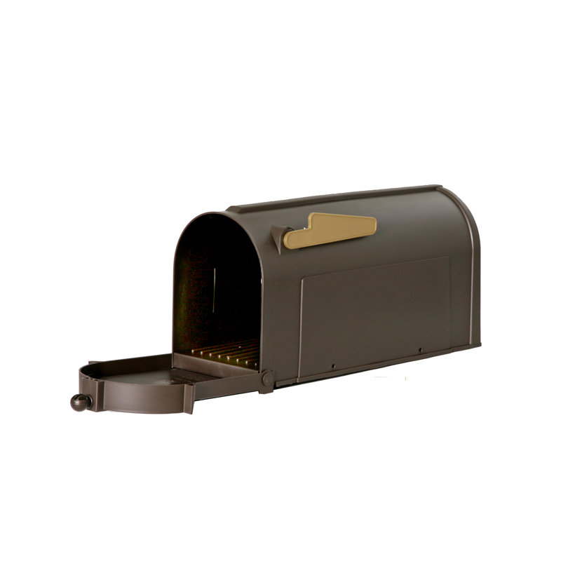 Ambrose Large Bronze Plastic Post Mount Mailbox