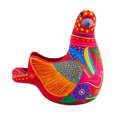 Figurine en céramique colombe tachetée