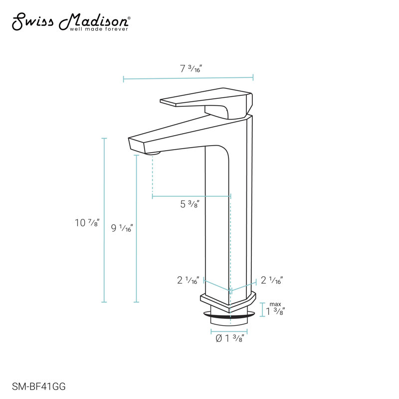 Voltaire Single Hole, Single-Handle, High Arc Bathroom Faucet, Gunmetal Gray